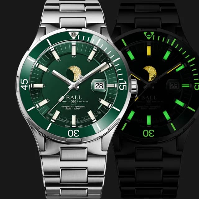 【BALL 波爾】Roadmaster 限量月相陶瓷潛水機械錶-43mm 禮物 送禮 推薦(DM3150B-S13J-GR)