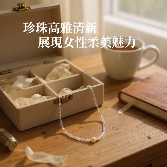 【Twinkle Me】碎晶淡水珍珠項鍊組(精美禮盒+同款紙袋)