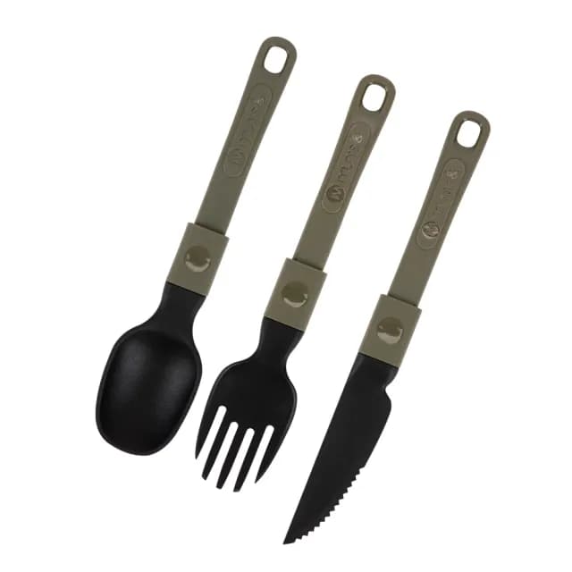 【Munsn】便攜摺疊餐具3入組-橄欖綠