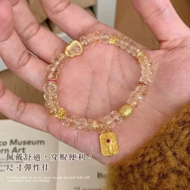 【八方來財】葫蘆水晶琉璃珠手鍊(招財 財富 手串 手珠 手飾 飾品 配件 禮物)