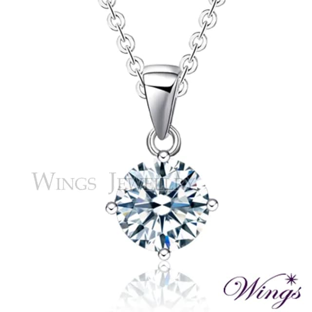 【WINGS】二克拉八心八箭項鍊《經典四爪鑲》｜璀璨擬真鑽・華麗耀眼(送禮 女生禮物 禮盒 情人 七夕 生日)