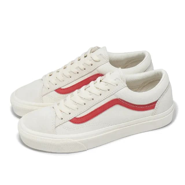 【VANS】休閒鞋 Style 36 男鞋 女鞋 白 紅 皮革 麂皮(VN0A3DZ3OXS)