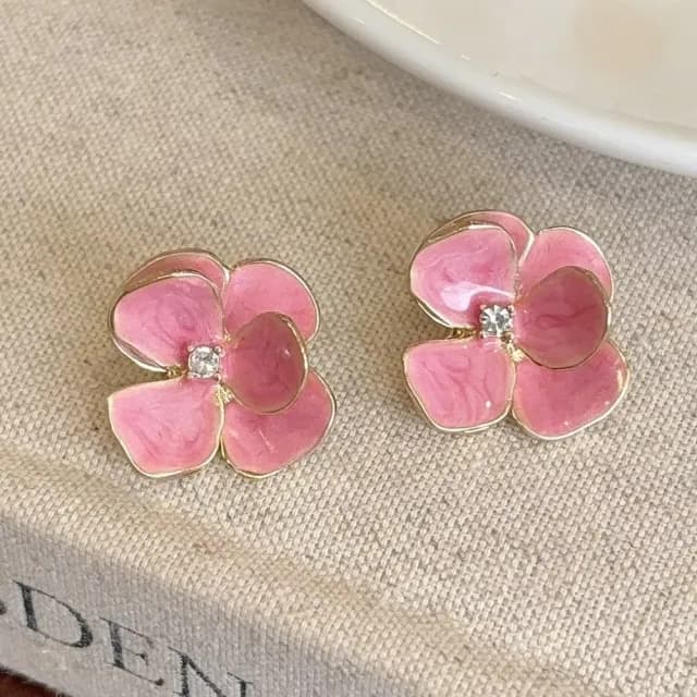 【韓風單品】高級感甜美森系花朵耳環(耳針 耳釘 耳飾 穿搭配件 飾品 復古 洋裝)