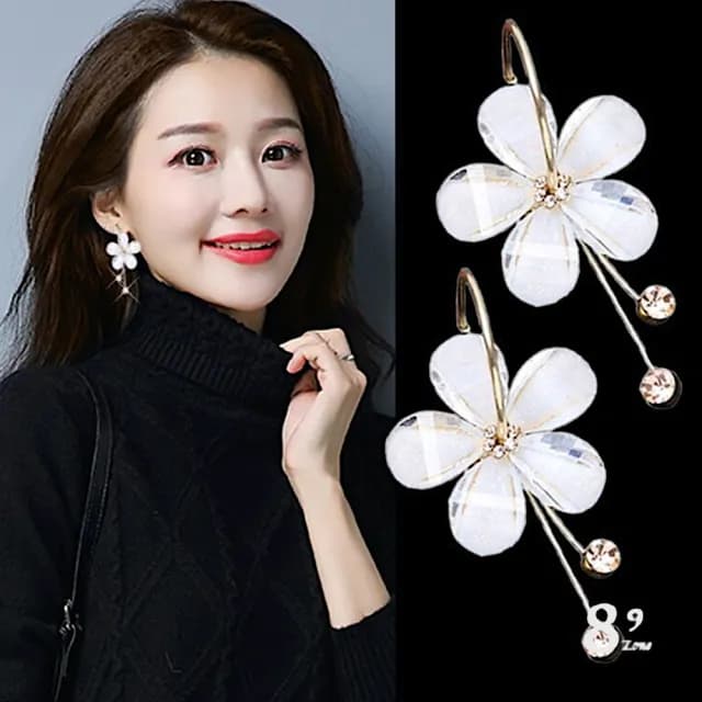 【89 zone】法式古典太陽花花瓣 飾品 耳飾 耳墜 耳釘 耳環(金)