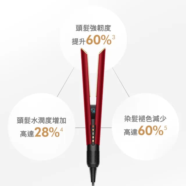 【dyson 戴森】HT01 Airstrait™ 二合一吹風直髮器(絲絨紅禮盒版)