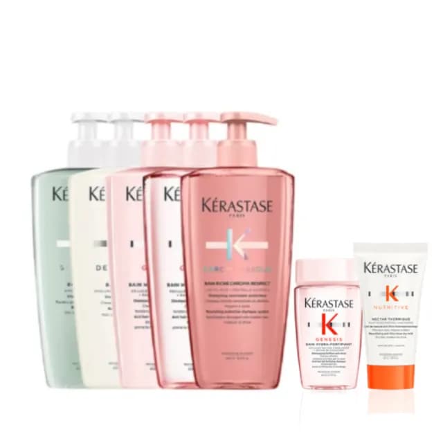 【KERASTASE 巴黎卡詩】500ml大容量髮浴/洗髮精(多款任選/控油/護色/去屑/豐盈/養髮)
