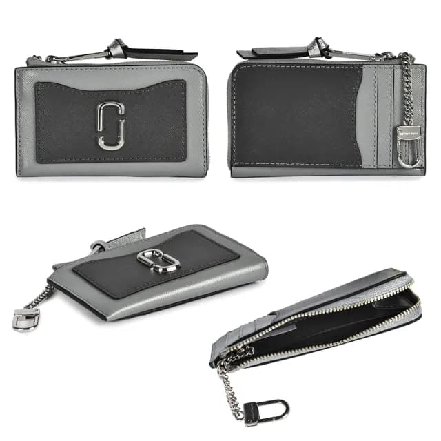 【MARC JACOBS 馬克賈伯】經典LOGO皮革三折短夾/鎖圈卡夾/零錢包(多色任選)