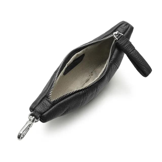 【2R 手工真皮】雙11 韓潮 Croissant 牛皮造型隨身零錢可頌包 百搭黑(真皮 零錢包 收納包 掛包)