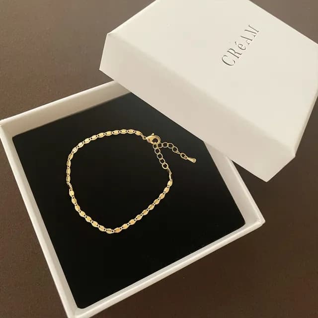 【CReAM】Undine 黃銅鍍金古典日系蕾絲花邊金色手鍊(生日 禮物 送禮 禮盒)