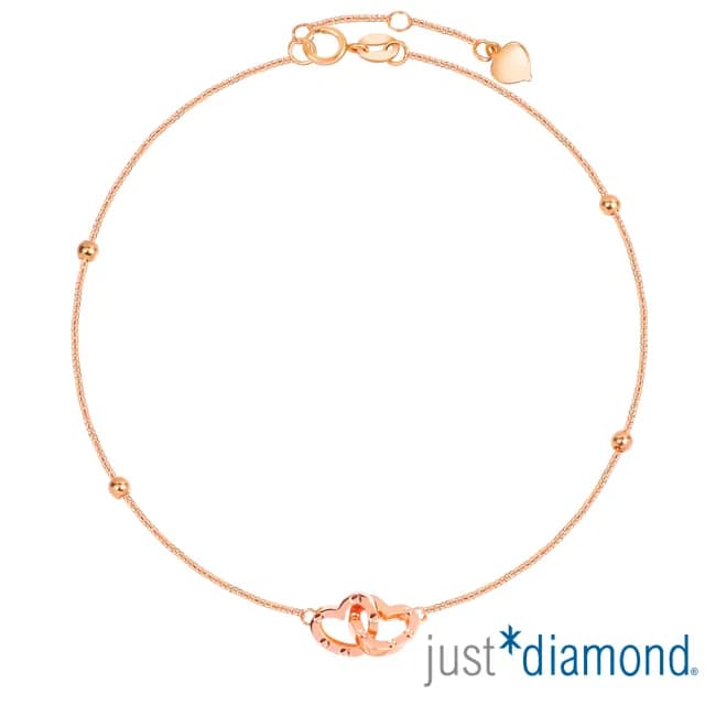 【Just Diamond】鎮金店 心緣 18K玫瑰金手鍊(網路限定)