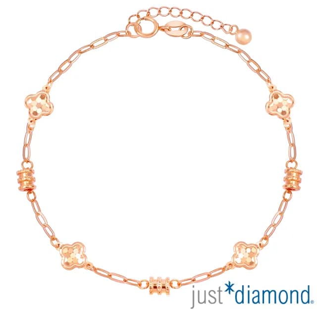 【Just Diamond】鎮金店 閃閃花語 18K玫瑰金手鍊(網路限定)