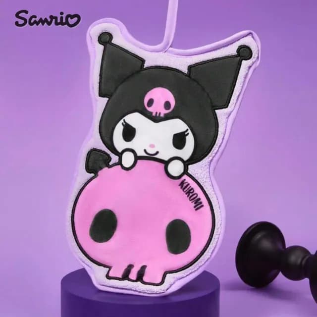 【SANRIO 三麗鷗】正版授權Hello Kitty凱蒂貓kuromi酷洛米造型擦手巾毛巾(女友女兒生日兒童交換聖誕禮物)