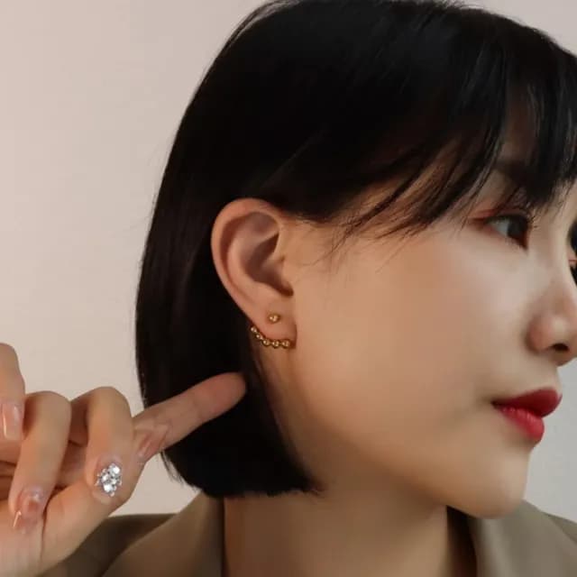 【氣質低調】金豆耳墜1對(耳飾 耳環 飾品 耳針 耳釘 首飾 耳圈 情人節 配件 禮物)