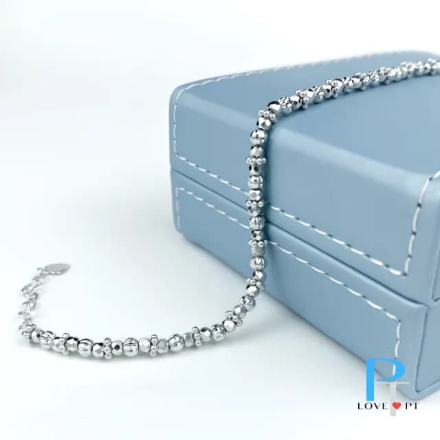 【love pt】PT950鉑金手鍊/白金手鍊  夢幻光珠 搶先週年慶(鼎元珠寶 鉑金 B161)