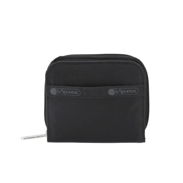 【Lesportsac】2025秋季新品 Claire Wallet ㄇ字拉鍊零錢包/永恒黑(6505)