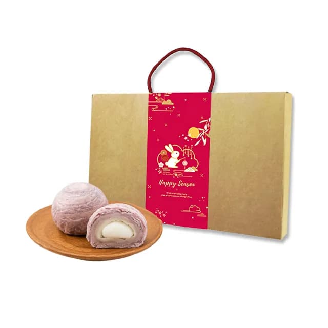 【樂活e棧】香芋麻糬千層酥禮盒12入x2盒(蛋奶素 芋頭酥 月餅 手作)