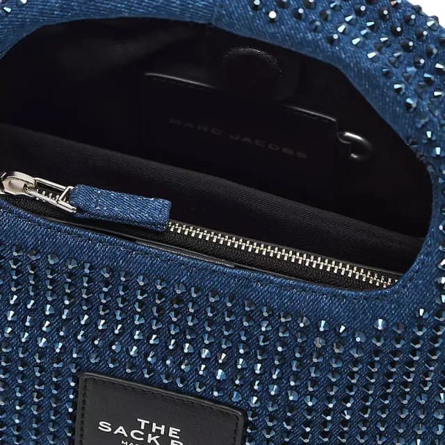 【MARC JACOBS】官方直送 THE SACK 迷你深藍鋪鑽丹寧手袋