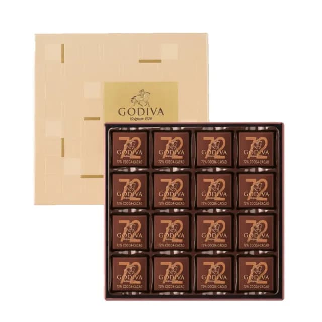 【GODIVA官方直營】片裝72%黑巧克力禮盒16片裝(生日禮、情人節、父親節、中秋禮盒)