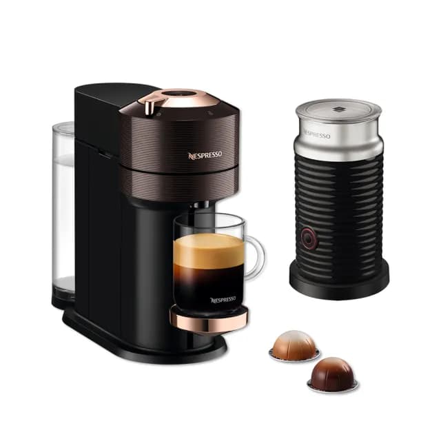 【Nespresso】momo獨家款！臻選厚萃Vertuo Next輕奢款膠囊咖啡機奶泡機組合 咖啡機 義式(瑞士頂級咖啡品牌)