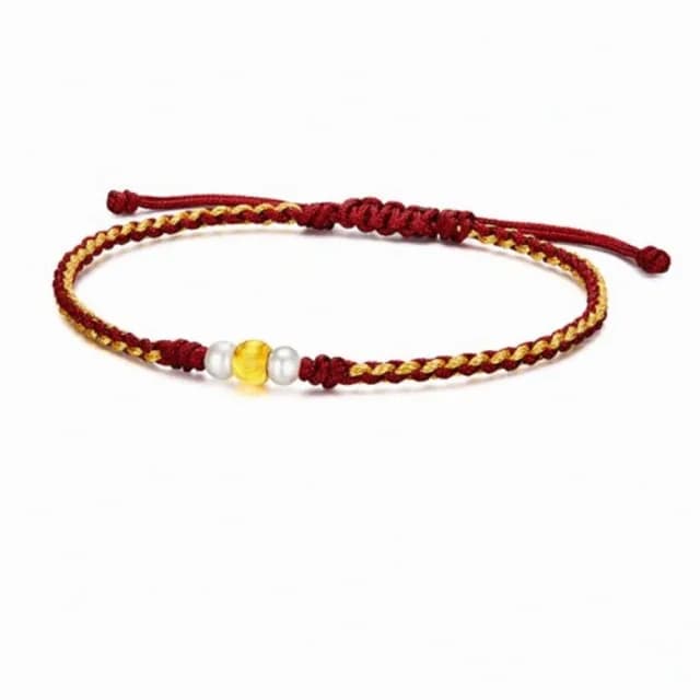 【Penny珮妮】999黃金 貓眼金珠珍珠 編織手繩手鍊2色可選(母親節 生日禮 情人節 交換禮物 結婚 新年 尾牙)