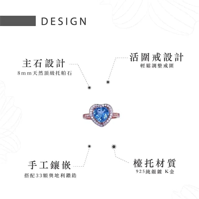 【幸福珠寶】情人節禮物 托帕石 戒指(8mm頂級托帕石 典藏推薦款)