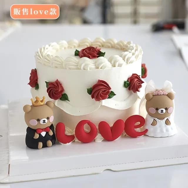 【愛的箴言】LOVE軟膠蛋糕擺件5組裝(蛋糕插卡 插旗 生日插牌 蛋糕裝飾 烘焙 派對 慶生 佈置 情人節 求婚)