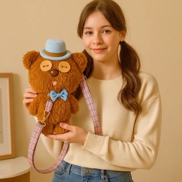 【MINIONS 小小兵】正版授權周邊TIM熊提姆熊系列毛絨造型斜背包(女友兒童兒子女兒生日交換聖誕禮物)