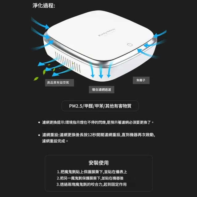 【凱琦家居】太陽能車載空氣清淨機(車用空氣清淨機 除異味 空氣淨化器)