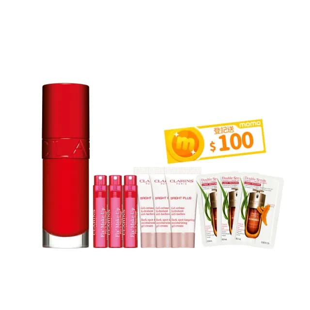 【CLARINS 克蘭詩】彈潤植萃美唇油7ml(唇油/唇蜜/新色號10周年經典紅)