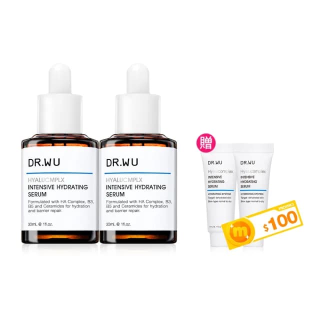 【DR.WU 達爾膚】玻尿酸保濕精華液30ML(2入組)