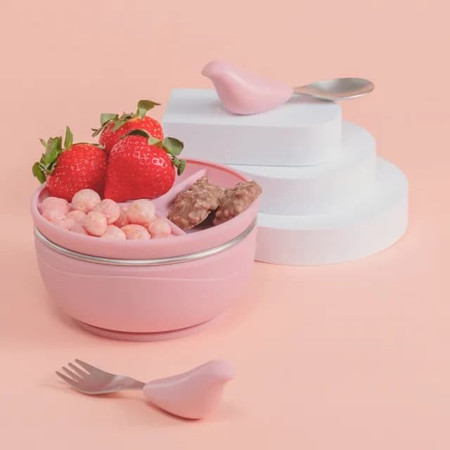 【CYD TERRA 官方直營】PICABOO布咔寶學習餐具組（寶寶餐具/不銹鋼叉匙/不鏽鋼碗）(彌月禮盒)