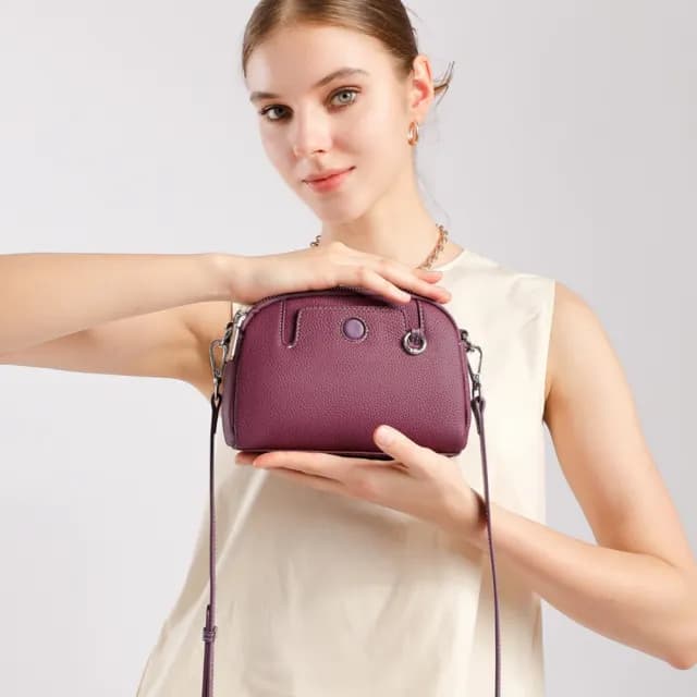 【Paiya 派亞】新款時尚迷你零錢包媽媽包頭層牛皮單肩百搭斜挎女包(達克公爵同款)