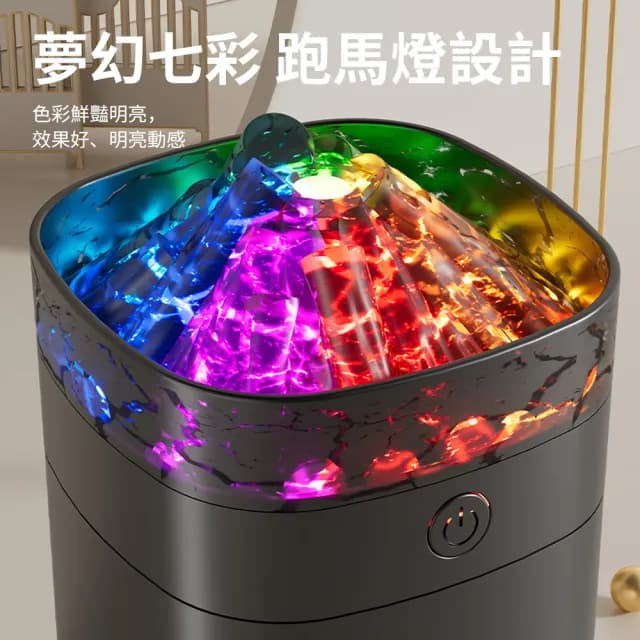 【Homeco】智能靜音小型加濕器 USB夜燈加濕器 臥室加濕機 納米霧化水氧機 空氣清淨機 仿真火山裂紋款 400ml