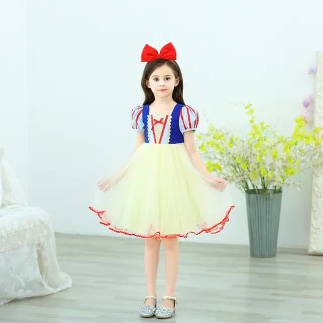 【橘魔法】白雪公主澎澎紗裙洋裝（不含髮箍）(萬聖節服裝 連身裙 角色扮演 裝扮 女童 兒童 童裝)