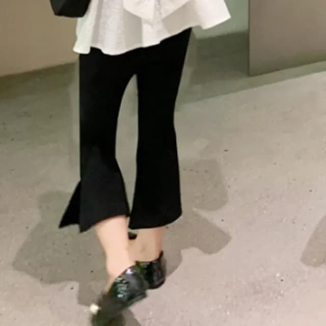 【橘魔法】開岔彈性喇叭褲(長褲 內搭褲 褲子 女童 兒童 童裝)