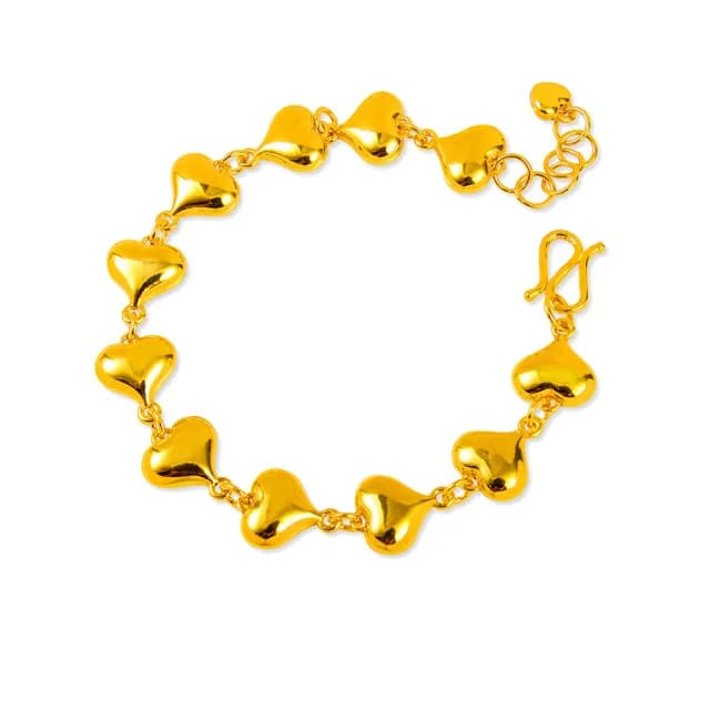 【GJS 金敬順】雙11黃金手鍊 真心波動(金重:3.14錢/+-0.03錢)