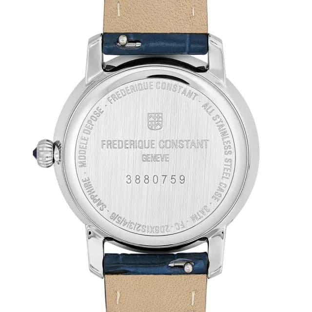 【CONSTANT 康斯登】Slimline 珍珠貝鑽石月相石英女錶 禮物 送禮 推薦(FC-206MPND1S6)