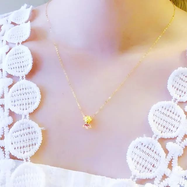 【Penny珮妮】黃金999迷你金魚 吊墜項鍊(母親節 情人節 交換禮物 生日禮物 送閨蜜 結結婚 新年 尾牙)