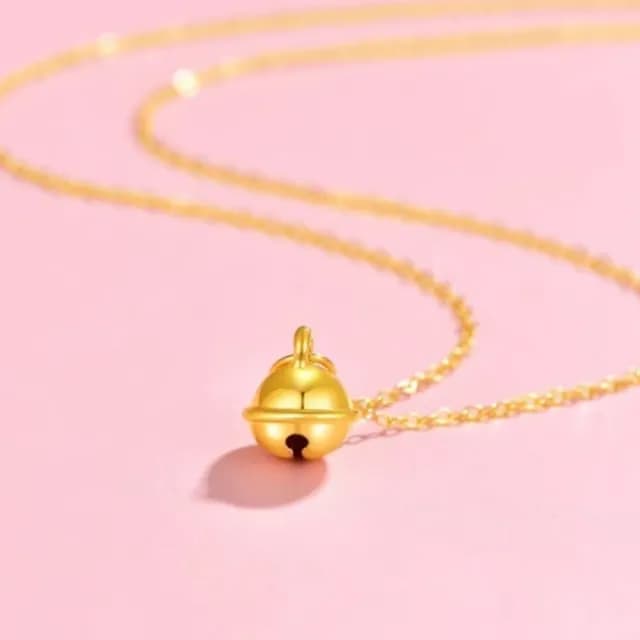 【Penny珮妮】黃金999鈴鐺 吊墜項鍊(母親節 情人節 生日禮物 交換禮物 送女友 尾牙 新年 結婚)