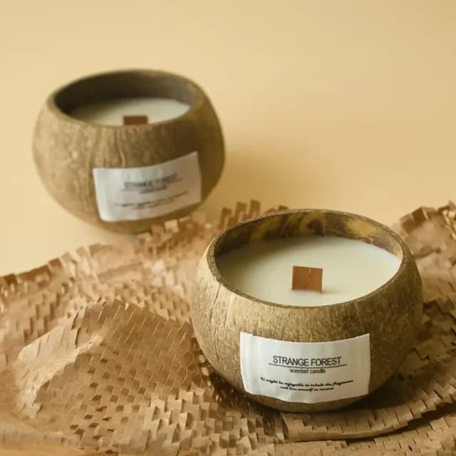 【高級植感】椰殼香薰蠟燭(椰子殼 花香 果香 送禮 禮物 閨蜜 交換禮物 香氣)