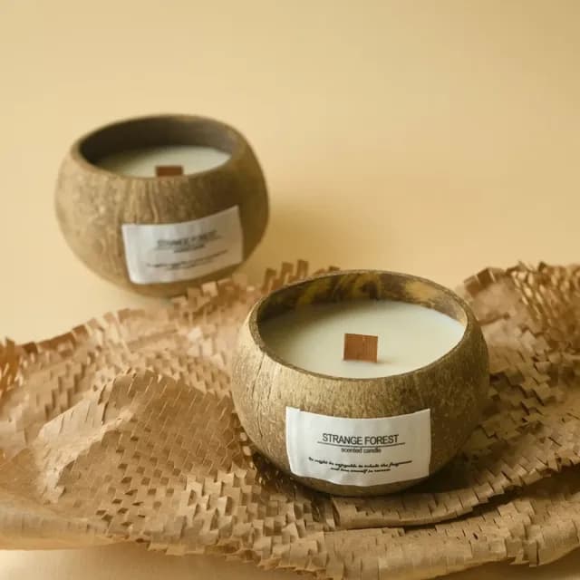 【高級植感】椰殼香薰蠟燭(椰子殼 花香 果香 送禮 禮物 閨蜜 交換禮物 香氣)