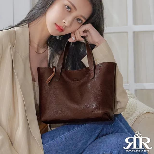 【2R 手工真皮】雙11 情人節禮物 樹羔植鞣牛皮Carlo托特卡羅斜背包 深栗咖(真皮包包 肩背包 斜背包)