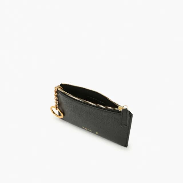 【agnes b.】皮革 零錢包(黑色)