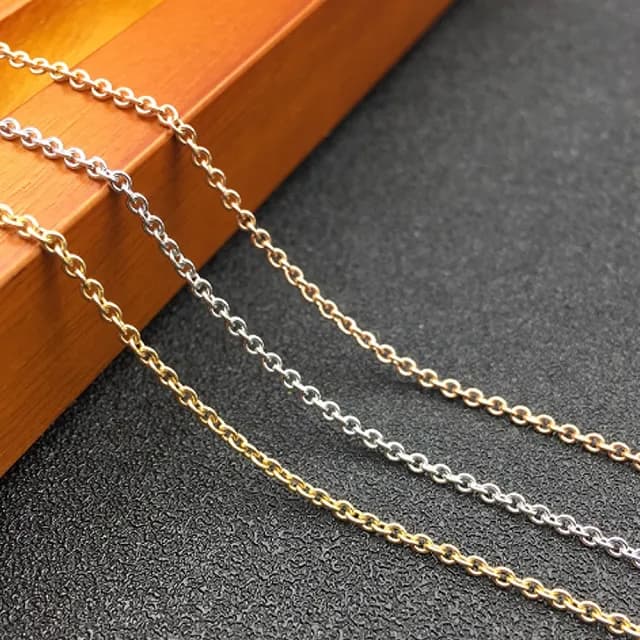 【BRILLMOND】義大利三色K金圓十字鍊(1.2mm 1.4g 三色任選)