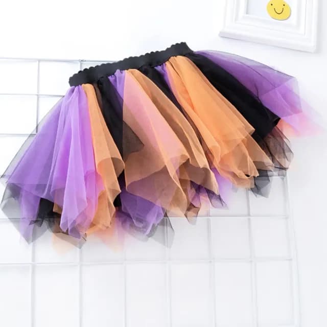 【橘魔法】南瓜 骷顱頭背心+拚色紗裙 套裝(萬聖節服裝 蓬蓬裙 裙子 表演 角色扮演 裝扮 女童 兒童 童裝)