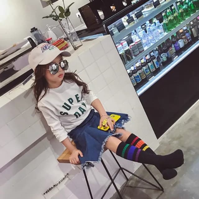 【橘魔法】彩虹中筒襪（4雙入）(白色襪子 學生襪 足球襪 長襪 襪子 兒童 童襪 男童 女童 中性款 童裝)