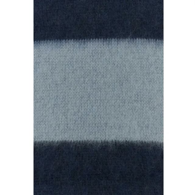 【MIU MIU】Logo 格紋 羊毛流蘇 圍巾 藍色 5FS094