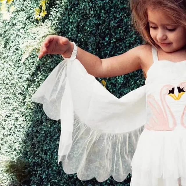 【橘魔法】萬聖節 服裝 角色扮演服裝 天鵝翅膀澎澎裙(紗裙 造型服 表演服 攝影 角色扮演 女童 兒童 童裝)