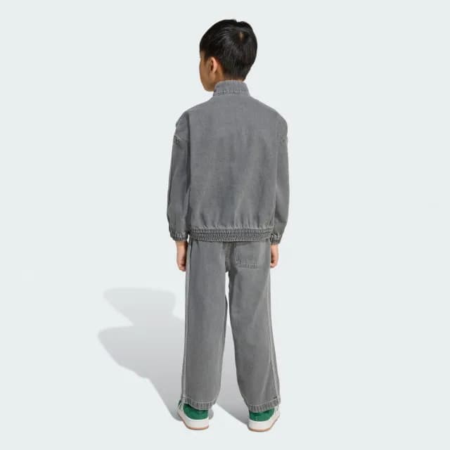 【adidas 愛迪達】丹寧套裝 長袖/長褲 童裝 - Originals JY3546