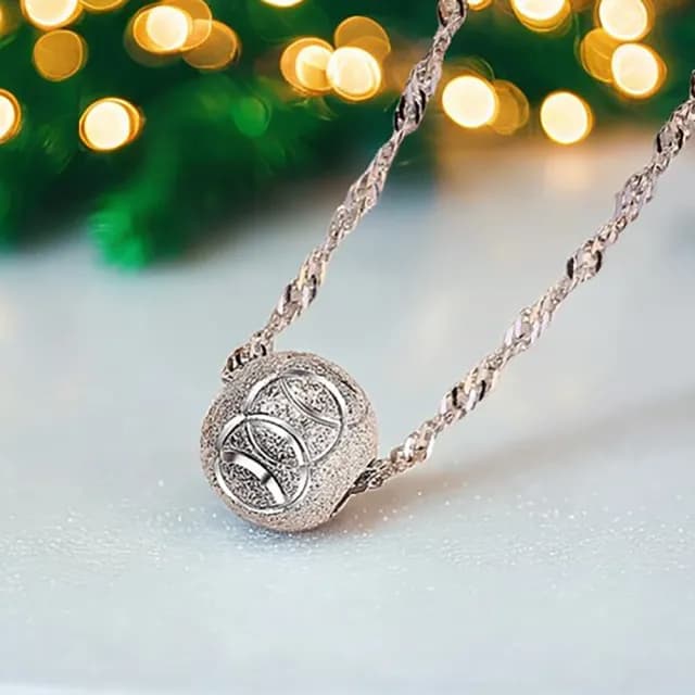 【珀緹雅】轉運珠 925銀項鍊(925純銀 轉運珠 水波鍊 頸鍊 鎖骨鍊)